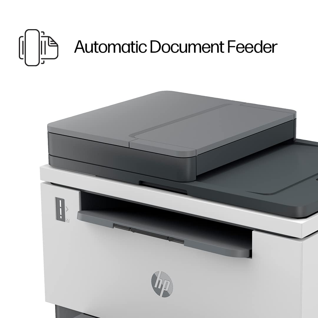 HP Laserjet Tank 2606sdw Duplex Printer with ADF Print+Copy+Scan, Lowest Cost/Page - B&W Prints, Easy 15 Sec Toner Refill, Dual Band Wi-Fi, Smart Guided Buttons, Affordable, Best for Business.