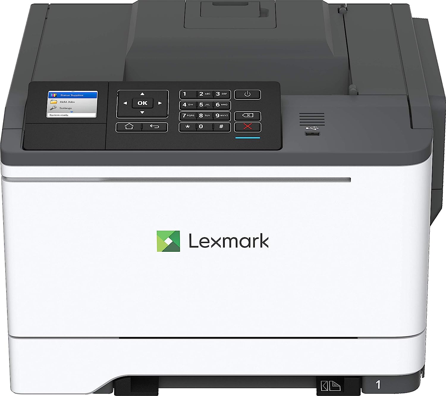 Lexmark C2535dw Color Laser Printer with Duplex Printing, Wireless Connection, and 35 ppm (42CC160), White/ Gray, Medium