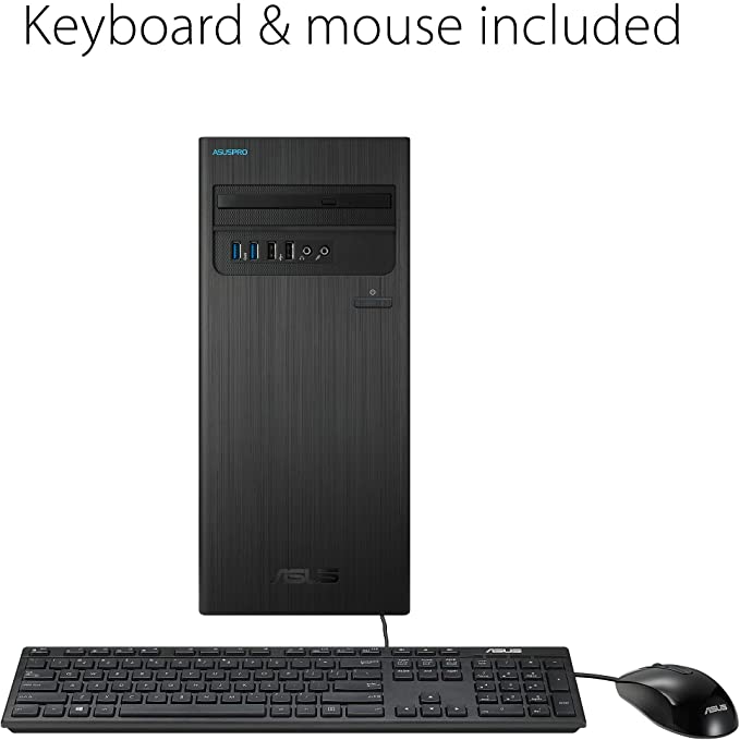 ASUS D340MC Desktop PC, Intel Core i5-8400, 8GB DDR4 RAM, 512GB PCIe SSD, Windows 10 Home, Black, D340MC-DH501