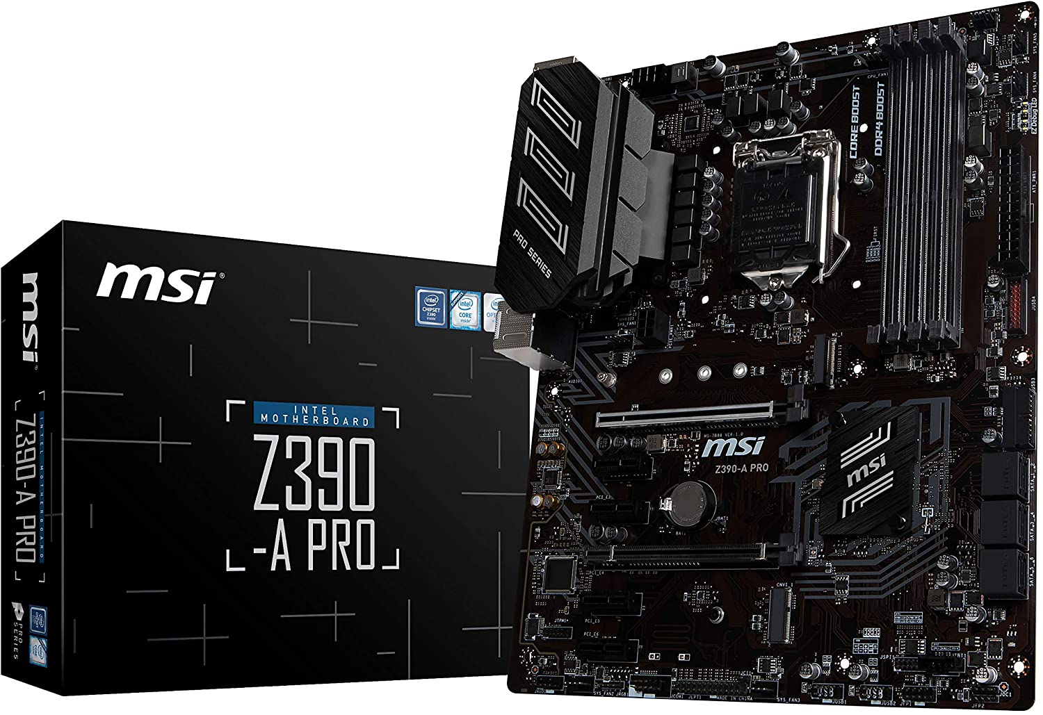 MSI Z390-A PRO LGA1151 (Intel 8th and 9th Gen) M.2 USB 3.1 Gen 2 DDR4 HDMI DP CFX Dual Gigabit LAN ATX Z390 Gaming Motherboard