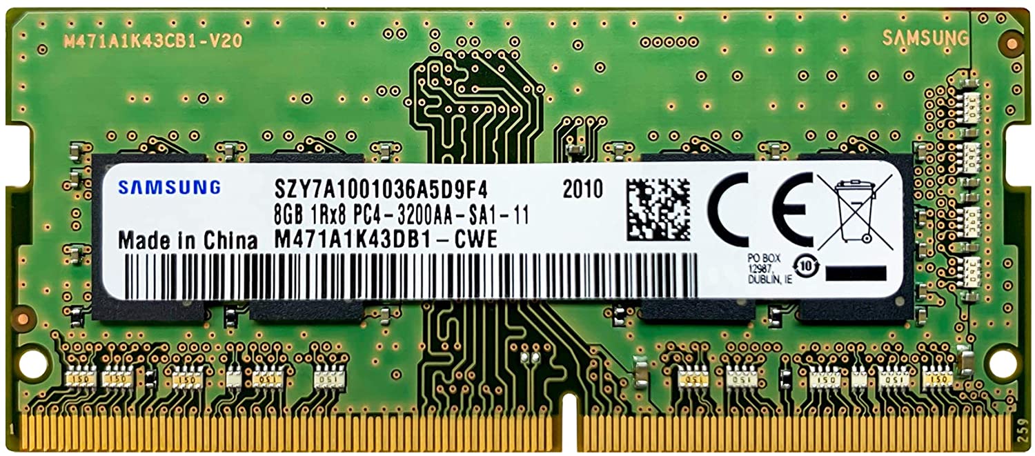 Samsung 8GB DDR4 3200MHz SODIMM PC4-25600 CL22 1Rx8 1.2V 260-Pin SO-DIMM Laptop Notebook RAM Memory Module M471A1K43DB1-CWE